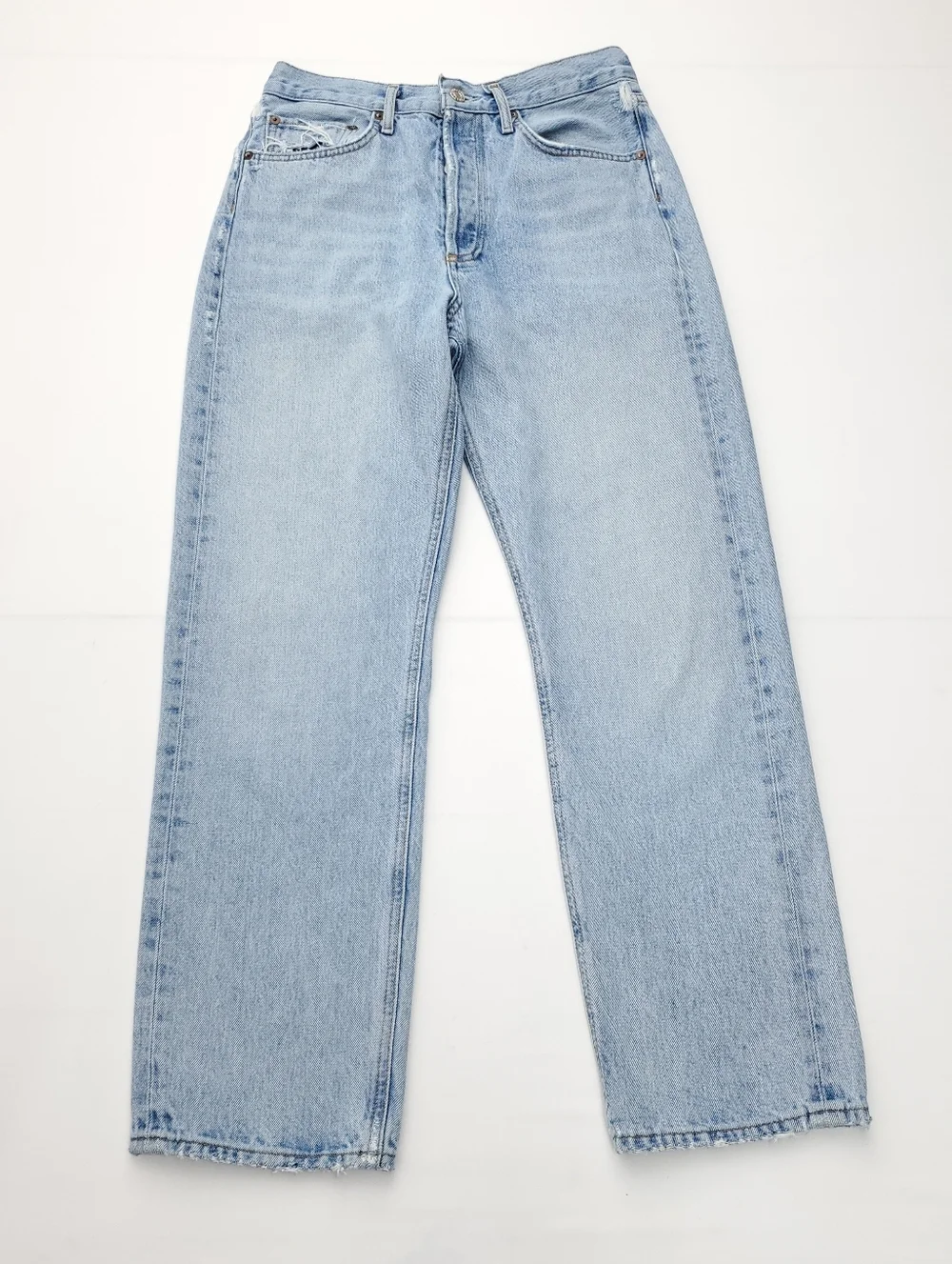 AGOLDE 90s Womens Loose Fit Jeans in Snapshot/Light-Blue Straight-Leg Size 26 - Picture 3 of 15